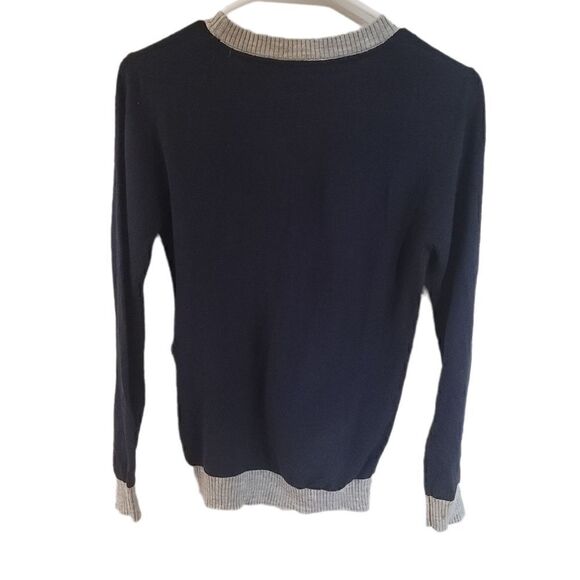 Harry Potter Navy Blue Heather Gray Knit Hogwarts Sweater Cardigan Button Up - Picture 8 of 9